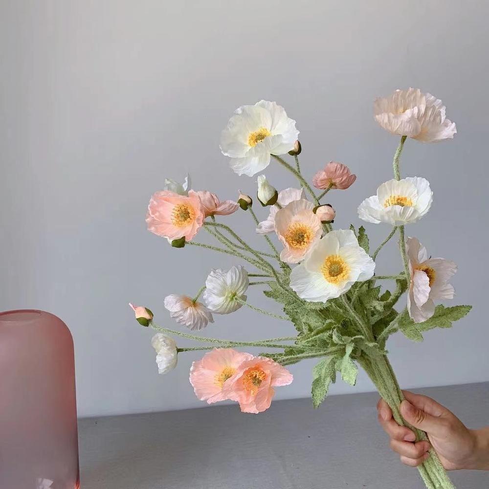 Florist Supply Bulk - Flores de seda de amapola falsa,